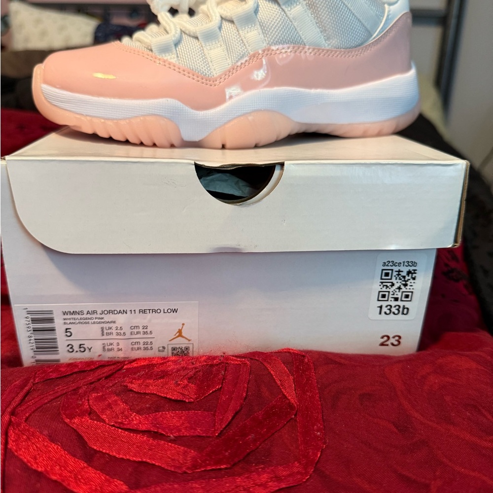 Jordan 11 Retro Low White and Floral Pink Unisex Adult Size 5W/3.5Y